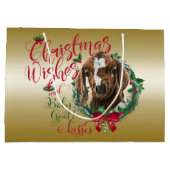 ヤギ |クリスマスウィッシュベビーヤギのキスボート ラージペーパーバッグ (裏面)