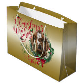 ヤギ |クリスマスウィッシュベビーヤギのキスボート ラージペーパーバッグ (裏面アングル)