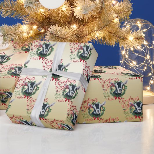 ヤギ |クリスマスウィッシュベビーヤギキスアルパイン ラッピングペーパー (クリスマス)