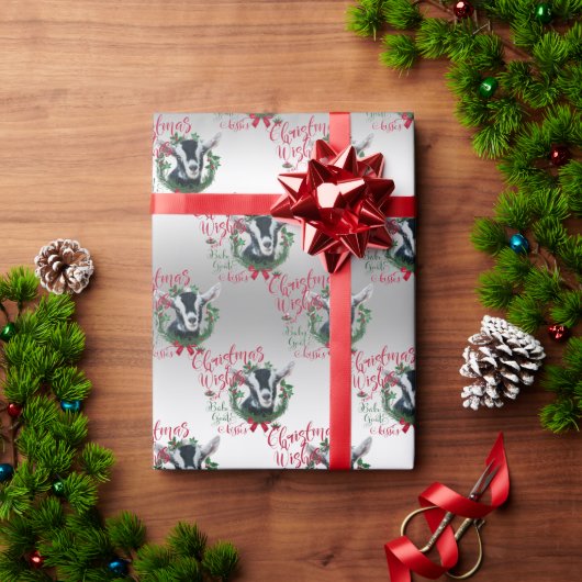 ヤギ |クリスマスウィッシュベビーヤギキスアルパインWr ラッピングペーパー (クリスマスギフト)