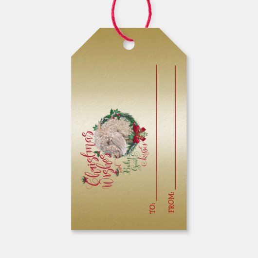 ヤギ |クリスマスウィッシュベビーヤギキスアンゴラ ギフトタグ (裏面)