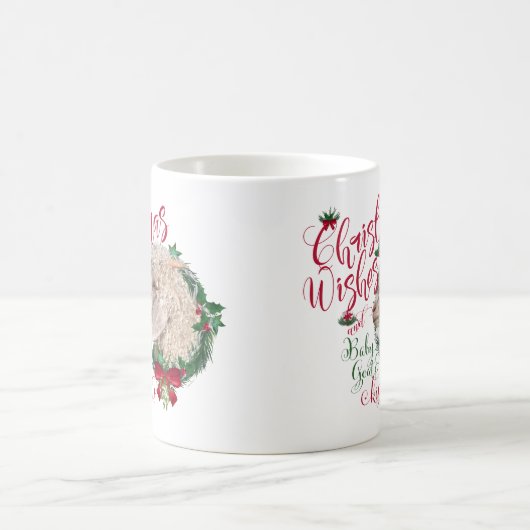 ヤギ |クリスマスウィッシュベビーヤギキスアンゴラ コーヒーマグカップ (中央)
