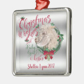 ヤギ |クリスマスウィッシュベビーヤギキスアンゴラ メタルオーナメント (左)