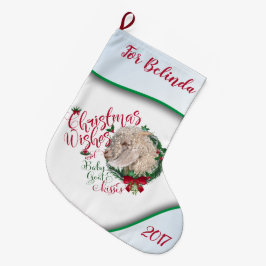 ヤギ |クリスマスウィッシュベビーヤギキスアンゴラ ラージクリスマスストッキング