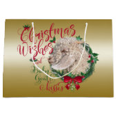 ヤギ |クリスマスウィッシュベビーヤギキスアンゴラ ラージペーパーバッグ (正面)