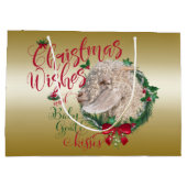 ヤギ |クリスマスウィッシュベビーヤギキスアンゴラ ラージペーパーバッグ (裏面)