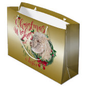 ヤギ |クリスマスウィッシュベビーヤギキスアンゴラ ラージペーパーバッグ (裏面アングル)