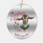 ヤギ |クリスマスウィッシュベビーヤギキストッグ セラミックオーナメント (左)