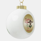 ヤギ |クリスマスウィッシュベビーヤギキストッグ セラミックボールオーナメント (左)