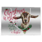 ヤギ |クリスマスウィッシュベビーヤギキストッグ ラージペーパーバッグ (裏面)
