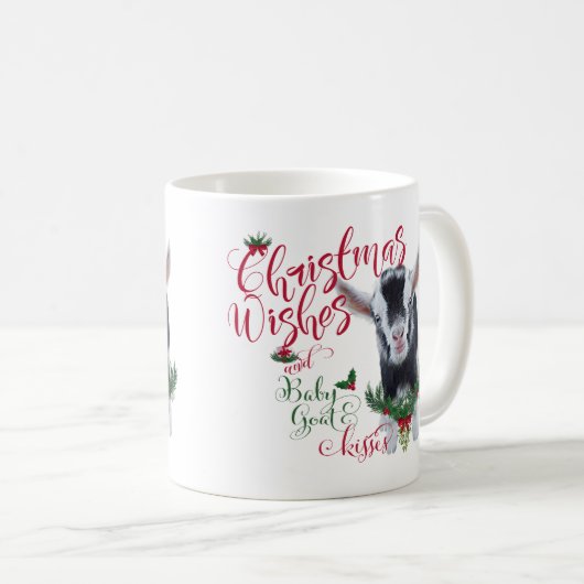 ヤギ |クリスマスウィッシュベビーヤギキスナイジェリア コーヒーマグカップ (正面右)