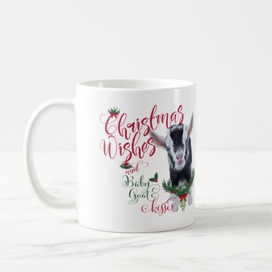 ヤギ |クリスマスウィッシュベビーヤギキスナイジェリア コーヒーマグカップ (左)