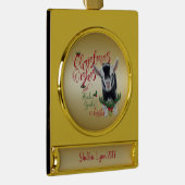 ヤギ |クリスマスウィッシュベビーヤギキスナイジェリア ゴールドプレートバナーオーナメント (右)