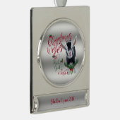 ヤギ |クリスマスウィッシュベビーヤギキスナイジェリア シルバープレートバナーオーナメント (右)