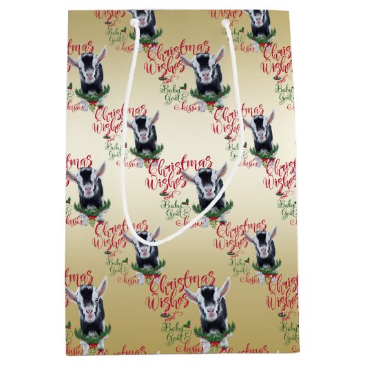 ヤギ |クリスマスウィッシュベビーヤギキスナイジェリア ミディアムペーパーバッグ (正面)