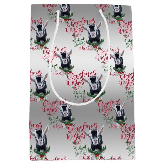 ヤギ |クリスマスウィッシュベビーヤギキスナイジェリア ミディアムペーパーバッグ (正面)
