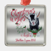 ヤギ |クリスマスウィッシュベビーヤギキスナイジェリア メタルオーナメント (正面)