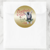 ヤギ |クリスマスウィッシュベビーヤギキスナイジェリア ラウンドシール (バッグ)