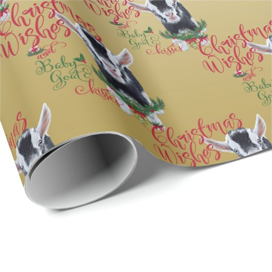 ヤギ |クリスマスウィッシュベビーヤギキスナイジェリア ラッピングペーパー (ロールコーナー)