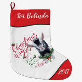 ヤギ |クリスマスウィッシュベビーヤギキスナイジェリア ラージクリスマスストッキング (正面)