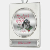 ヤギ |クリスマスウィッシュベビーヤギキスヌビア シルバープレートバナーオーナメント (左)