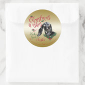 ヤギ |クリスマスウィッシュベビーヤギキスヌビア ラウンドシール (バッグ)