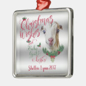 ヤギ |クリスマスウィッシュベビーヤギキスラマンチャ メタルオーナメント (左)