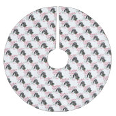 ヤギ |クリスマスウィッシュベビーヤギキスNubian 2 ブラッシュドポリエステルツリースカート (正面)