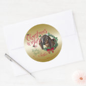 ヤギ |クリスマスウィッシュベビーヤギキスNubian 2 ラウンドシール (封筒)