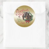 ヤギ |クリスマスウィッシュベビーヤギキスNubian 2 ラウンドシール (バッグ)