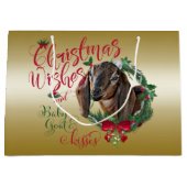 ヤギ |クリスマスウィッシュベビーヤギキスNubian 2 ラージペーパーバッグ (正面)