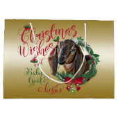 ヤギ |クリスマスウィッシュベビーヤギキスNubian 2 ラージペーパーバッグ (裏面)