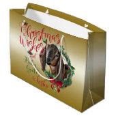 ヤギ |クリスマスウィッシュベビーヤギキスNubian 2 ラージペーパーバッグ (裏面アングル)