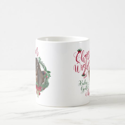 ヤギ |クリスマスウィッシュベビーヤギキスNubian 3 コーヒーマグカップ (中央)