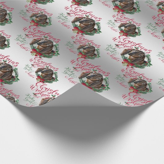 ヤギ |クリスマスウィッシュベビーヤギキスNubian 3 ラッピングペーパー (角)