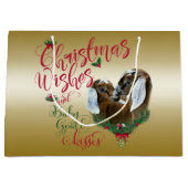 ヤギ |クリスマスウィッシュベビーヤギキスNubian 3 ラージペーパーバッグ (正面)