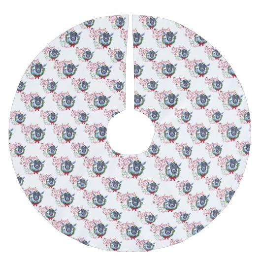 ヤギ |クリスマスウィッシュベビーヤギキスPygmy ブラッシュドポリエステルツリースカート (正面)