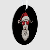 ヤギ サンタ帽子 面白い かわいい 農場の動物 農家のクリスマス オーナメント (正面)