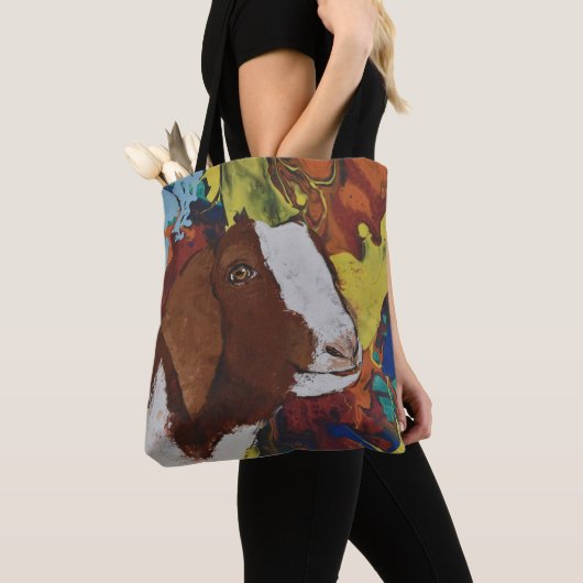 ヤギ トートバッグ (クローズアップ)