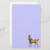 ヤギ:  ブラウン 便箋 (正面/裏面)