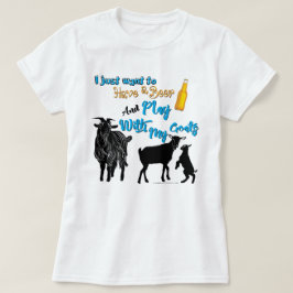ヤギ |ヤギとビール遊&一緒に Tシャツ