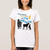 ヤギ |ヤギとビール遊&一緒に Tシャツ (正面)