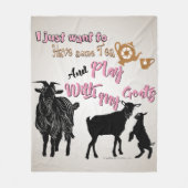 ヤギ |ヤギと一緒にお茶遊を飲みたい フリースブランケット (正面)