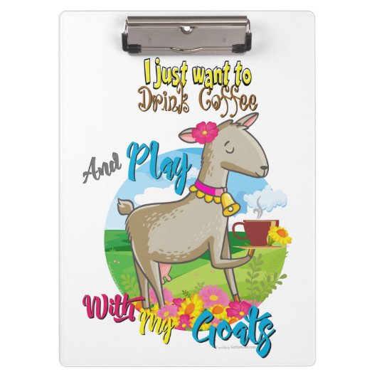 ヤギ |ヤギと一緒にコーヒー遊を飲みたい クリップボード (正面)