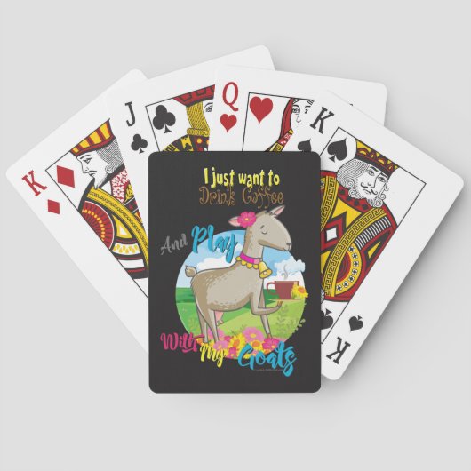 ヤギ |ヤギと一緒にコーヒー遊を飲みたい トランプ (裏面)