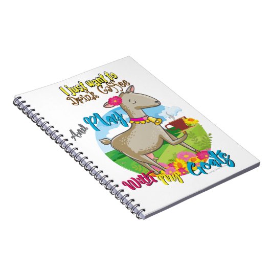 ヤギ |ヤギと一緒にコーヒー遊を飲みたい ノートブック (右側)