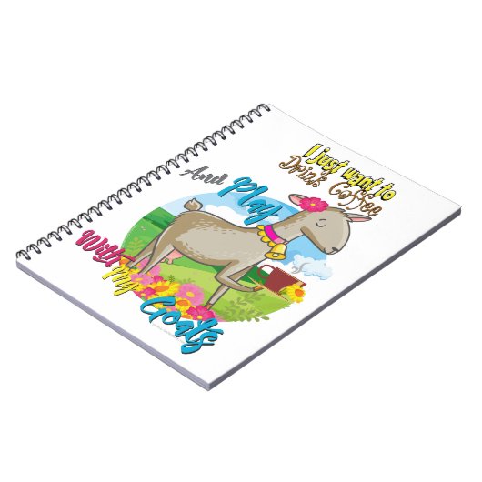 ヤギ |ヤギと一緒にコーヒー遊を飲みたい ノートブック (左側)