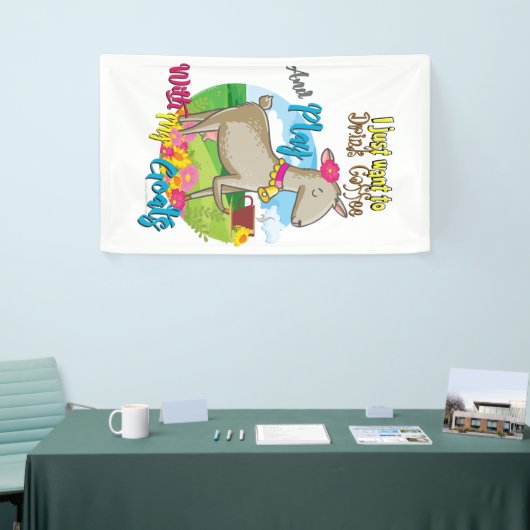 ヤギ |ヤギと一緒にコーヒー遊を飲みたい 横断幕 (トレードショー)