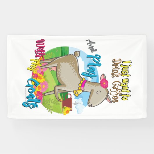 ヤギ |ヤギと一緒にコーヒー遊を飲みたい 横断幕 (横)