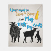 ヤギ |ヤギと一緒にビール遊を飲みたい フリースブランケット (正面)